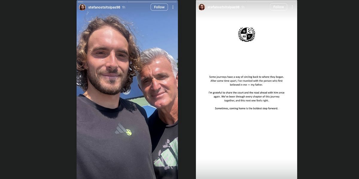 Via Stefanos Tsitsipas Instagram stories